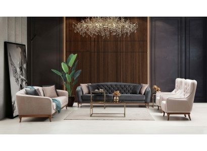 Sofagarnitur Sofa Luxus Garniur Sofas Sessel 4+3+1 Sitzer Modern 3tlg Set Design