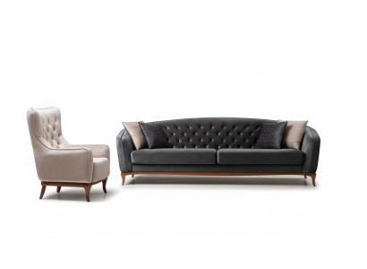 Luxus Couch Sofagarnitur Komplette Couchgarnitur 4+1 Sitzer Sessel Stoff Set Neu