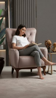Sessel Einsitzer Luxus 1 Sitzer Polster Sitz Designer Textil Sitz Stoff Modern