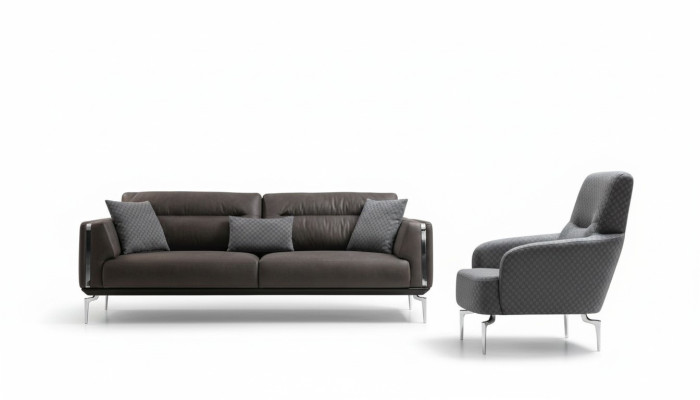 Luxus Sofagarnitur Sofa Garnitur Sofas 3+1 Sitzer Sessel Modern Polyester Neu