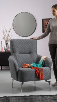 Sessel Einsitzer Luxus 1 Sitzer Polster Sitz Designer Textil Sitz Stoff Modern