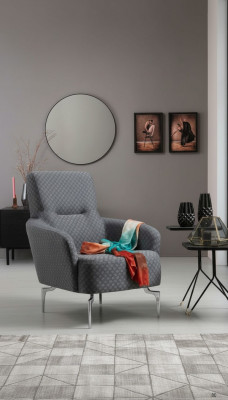 Sessel Einsitzer Luxus 1 Sitzer Polster Sitz Designer Textil Sitz Stoff Modern