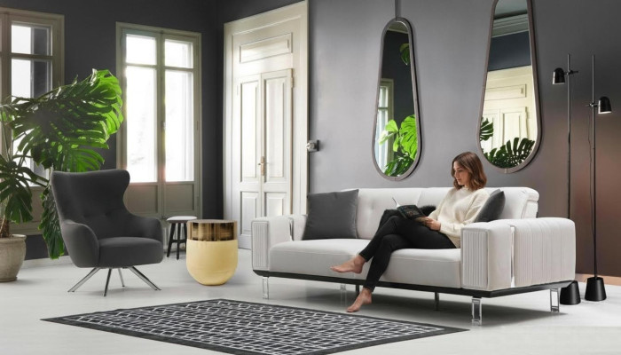 Sofagarnitur Sofa Luxus 3+1 Sitz Sofas Sessel Stoff Design Sitzpolster Möbel Neu
