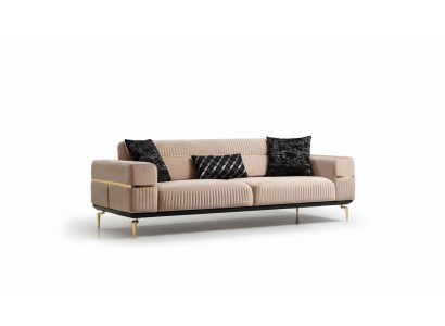 Luxus Sofa Design Dreisitzer Moderne Couch Beige Couchen Möbel Polster Loft Neu