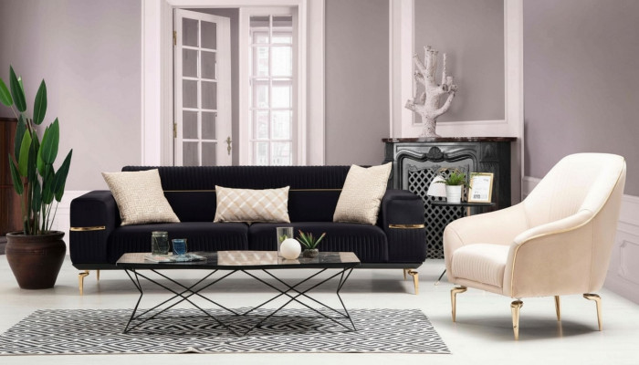 Sofagarnitur Sofa Garnitur Sofas 3+1 Sitz Sessel Möbel Polster Designer Couchen