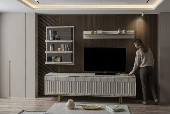 Luxus tv -Ständer Wohnzimmer rtv Lowboard Sideboard Kommode Wohnwand Modern Neu