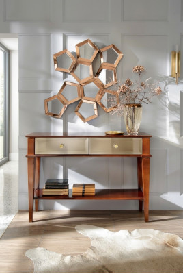 Konsolentisch Schlafzimmer Konsole Tisch Holz Luxus Klassische Kommode Braun Neu