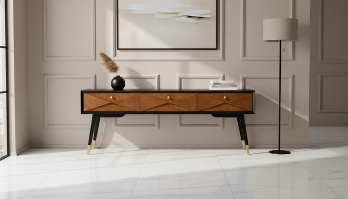 Konsolentisch Tisch Konsole Kommode Sideboard Holz Modern Luxus Braun Design Neu