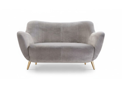 Zweisitzer Sofa 2 Sitzer Sofas Stoff Wohnzimmer Polyester Modern Grau Luxus Neu