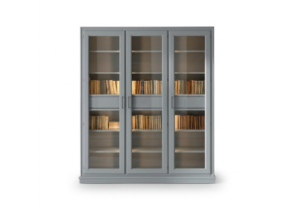 Grauer Bücherschrank mit Glastüren - Stilvolle Aufbewahrungslösung für Ihre Büchersammlung