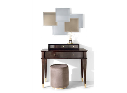 Schminktisch Hocker Konsolen Tisch Luxus Holz Sekretär Braun Schlafzimmer 2tlg