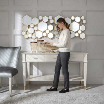 Konsolentisch Schminktisch Konsole Tisch Luxus Holz Schlafzimmer Weiß Modern