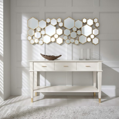 Konsolentisch Schminktisch Konsole Tisch Luxus Holz Schlafzimmer Weiß Modern
