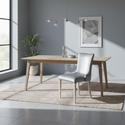 Esszimmerstuhl Stuhl Sessel Sitzer Esszimmer Stühle Holz Modern Luxus Silber