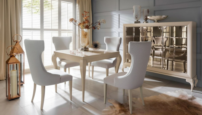 Luxus Esszimmer Esstisch Stuhl Essgruppe Essecke Stühle Luxus Weiß Set 5tlg