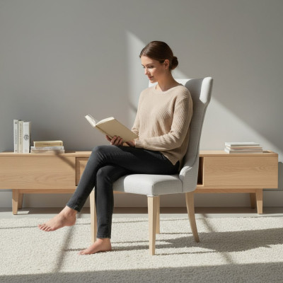 Esszimmerstuhl Stuhl Sessel Lehnstuhl Esszimmer Stühle Holz Modern Luxus Grau