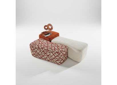 Sitzhocker 3x Hocker Pouf Puff Sitzpouf Textil Stoff Fußhocker Wohnzimmer