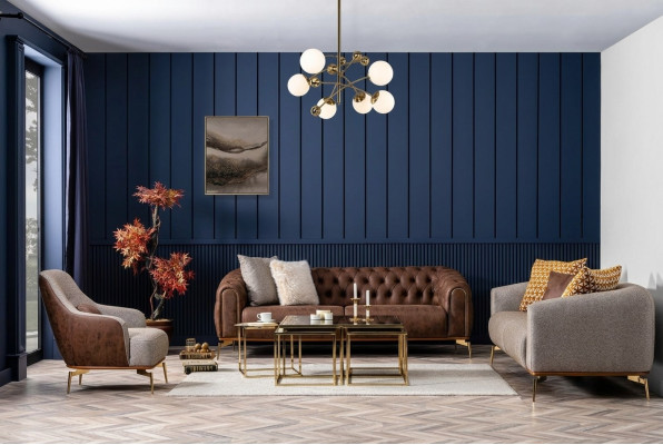 Sofagarnitur Komplette Couchgarnitur Sofa 431 Sitzer Stoff Braun 3tlg