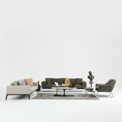 Moderne Sofagarnitur Dreisitzer Zweisitzer Sessel Komplettes Set Couchgarnitur