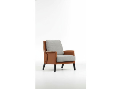 Sessel Ohrensessel Cocktailsessel Stoff Wohnzimmer Orange Modern Grau