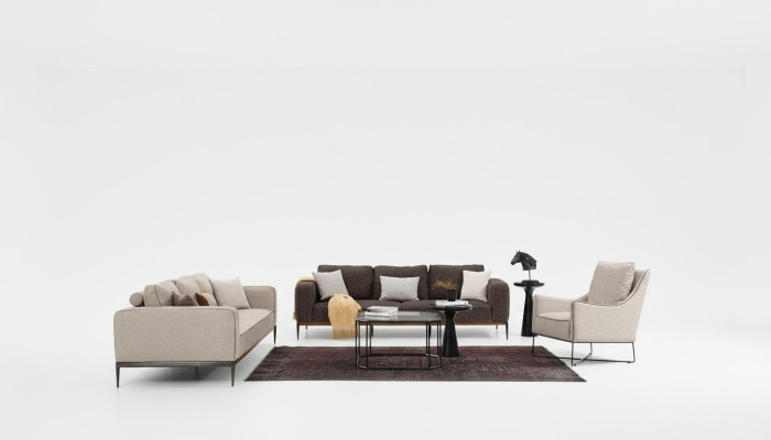 Sofagarnitur 221 Sitzer Sofa Garnitur Beige Sofas Sessel Modern Set