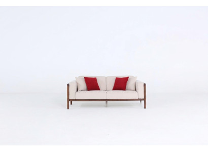Sofa 2 Sitzer Zweisitzer Modern Stoff Sofas Design Wohnzimmer Neu Weiß