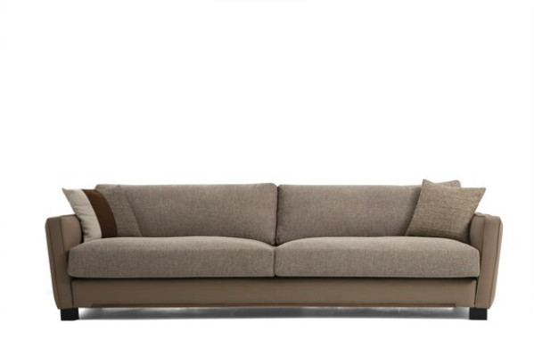 Sofa 3 Sitzer Dreisitzer Modern Stoff Beige Sofas Design Wohnzimmer