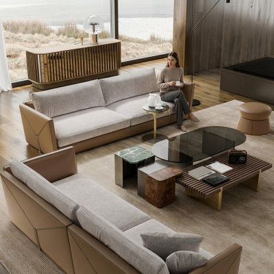 Sofa 3 Sitzer Dreisitzer Modern Stoff Grau Sofas Design Wohnzimmer Neu