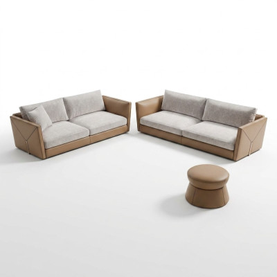 Sofa 3 Sitzer Dreisitzer Modern Stoff Grau Sofas Design Wohnzimmer Neu