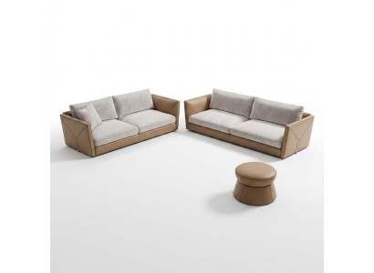 Sofa 3 Sitzer Dreisitzer Modern Stoff Grau Sofas Design Wohnzimmer Neu