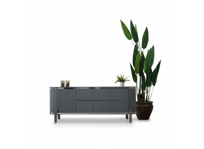 Graues Sideboard Luxus Kommode Anrichte Schrank Esszimmermöbel Holzmöbel