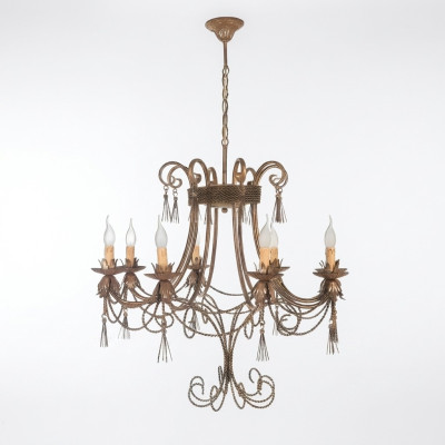  Deckenleuchter Lüster Kronleuchter Deckenlampe Lampen Gold Metall Art