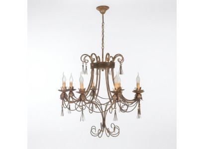  Deckenleuchter Lüster Kronleuchter Deckenlampe Lampen Gold Metall Art