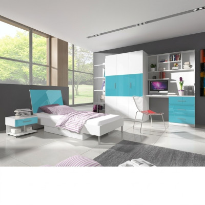 Eckschrank Bücherschrank Schrank Regal Holz für Kinderzimmer Jugendzimmer Möbel