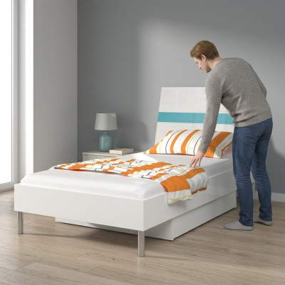 Betten Kinderbett Kinderzimmer Bett Kinderbett Möbel Holz Turkis Hochglanz Neu