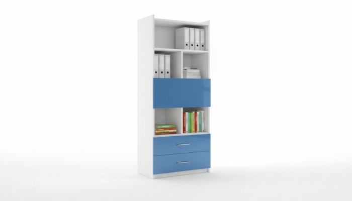 Schrank für Jugendzimmer Regal Bücherschrank Möbel Blau Regal Bücherregal 1tlg