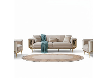 Polster Designer Möbel Dreisitzer Sofa 3 Sitzer Sofas Luxus Textil