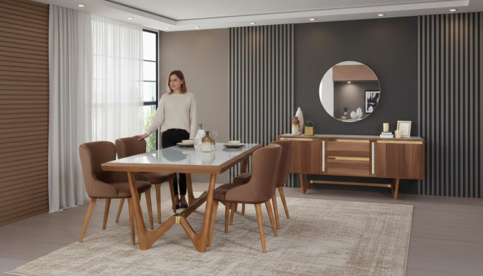 Essgruppe Tisch Tische 6tlg Garnitur Neu Esstisch 4x Stühle Stuhl Esszimmer Set