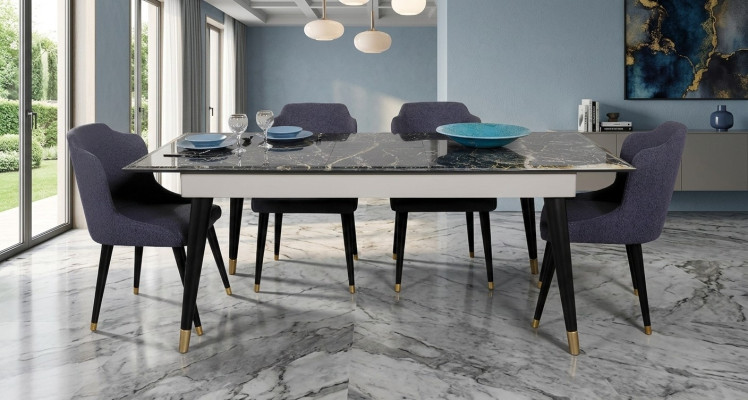 Luxus Esszimmer Tisch Design 4x Stühle Essgruppe Lehnstühle Set Garnitur Möbel