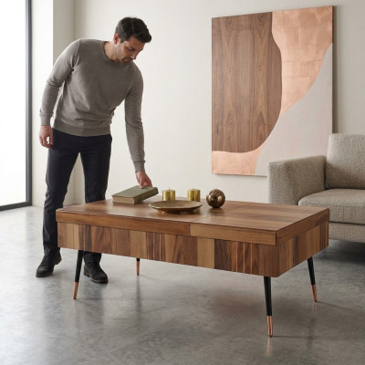 Luxus Couchtisch Braune Couchtische Wohnzimmer Holz Tisch Beistelltisch