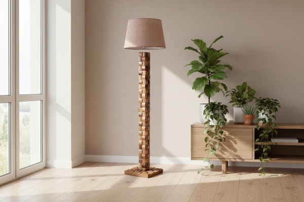Stehleuchte Stehlampe Stand Steh Leuchten Lampen Braun Modern Lampe Möbel Neu