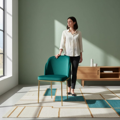 Esszimmer Wohnzimmer Büro Möbel Stuhl Design ohne Armlehnen Luxus Sessel