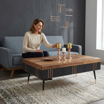 Kaffeetisch Couchtisch Tisch Wohnzimmer Tische Beistelltisch Holz Sofa 120x68cm