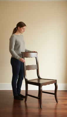 Designer Holz Stuhl in Esszimmer Luxus Möbel Braun Farbe Neu