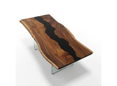 Table Epoxidharz Esstisch Echtes Holz Massiv Tische 183x90 Flusstisch