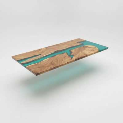 epoxid harz esstisch echtes holz massive möbel wasserfall epoxy tisch 191x91cm