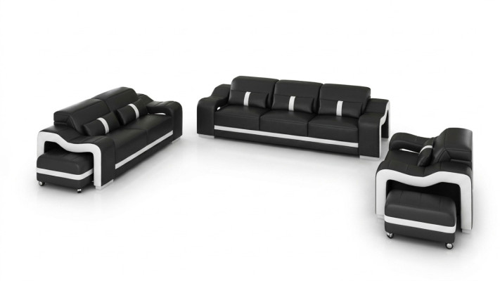 Design Sofagarnitur Couch Polster Sofas Leder Modern 3+1 Sitzer Komplett Set Neu