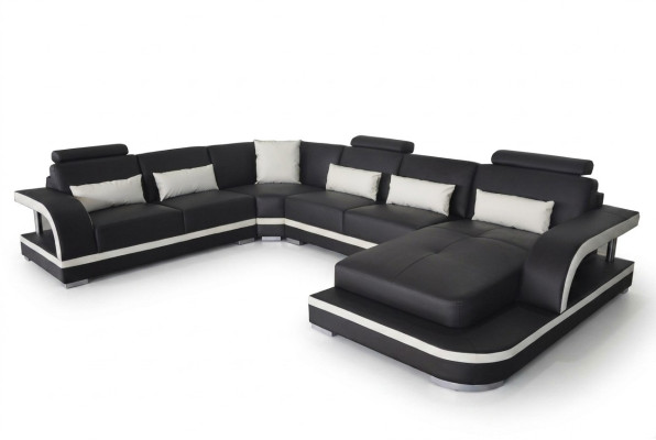 Moderne Sofa Couchgarnitur Ecke Sitzecke Leder Couch Polster Wohnlandschaft USB