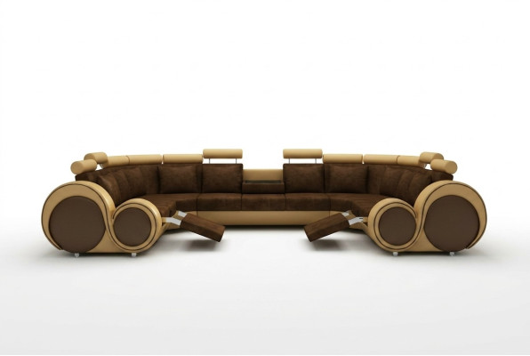 Stoff Textil Couch Textilsofa mit USB Ecksofa Couch Wohnlandschaft XXL Relax Neu
