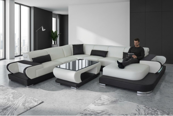 Moderne Wohnzimmer Couch Weich gepolsterte Eckgarnutitur Maßfertigung sofa + USB